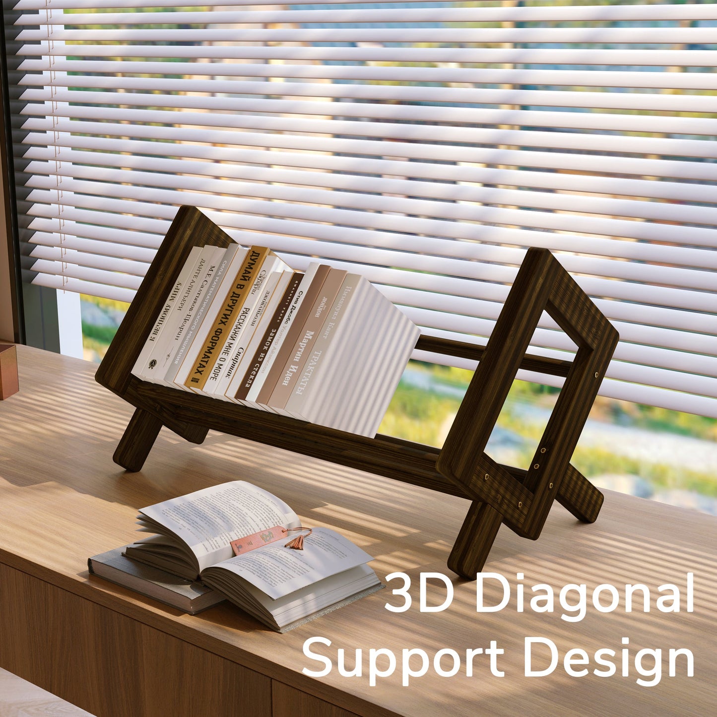 Yowos Tabletop Tilted CD Rack Bookshelf Display Rack