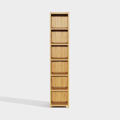 Yowos Tall Narrow Bookshelf with Storage Space