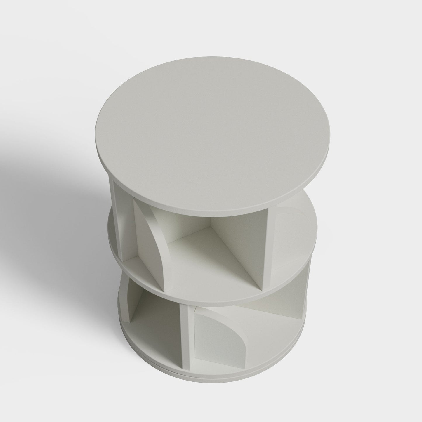 Yowos White Rotating Bookcase 360 Degree Small Bookshelf