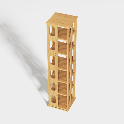 Yowos 360 Degree Rotating Bookshelf Large Capacity Bedroom