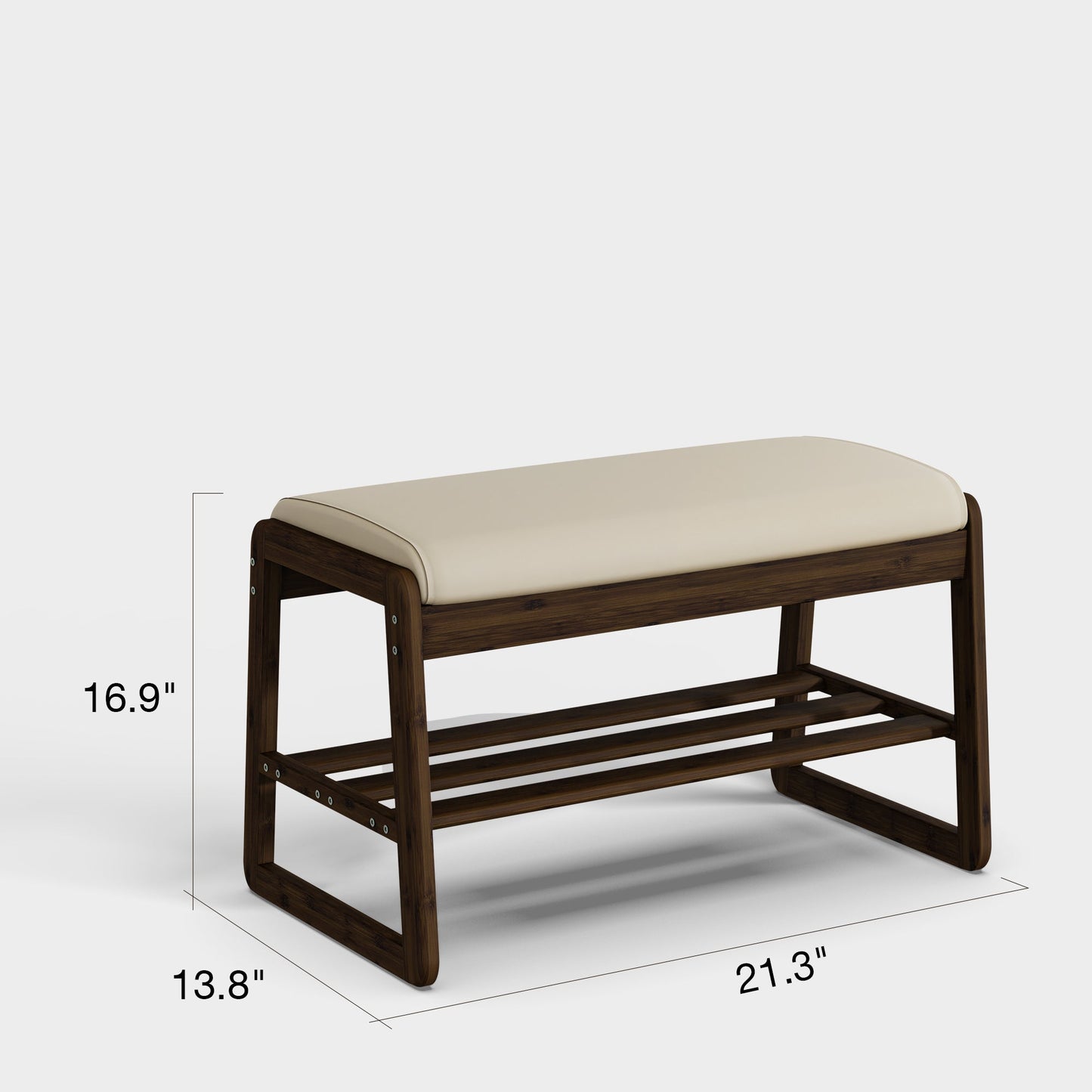 Yowos 21 Inch Shoe Storage Bench With Cushion