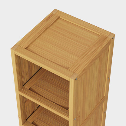 Yowos Tall Narrow Bookshelf with Storage Space
