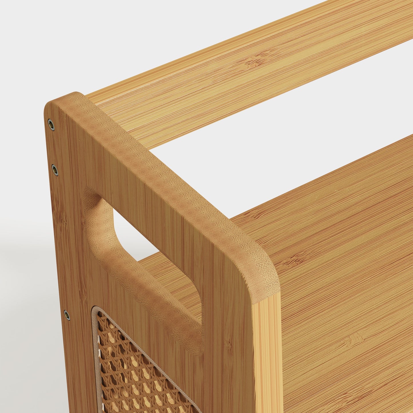 Yowos Rattan Desktop Bookcase Organizer Display Rack