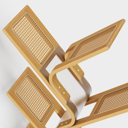 Yowos Rattan Tree Bookcase Display Storage Rack