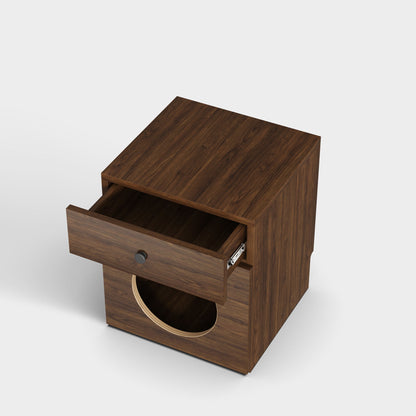 Yowos Wood Bedside Table Cat House