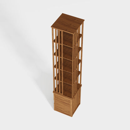 Yowos 360° Rotating Bookshelf with Storage Cabinets