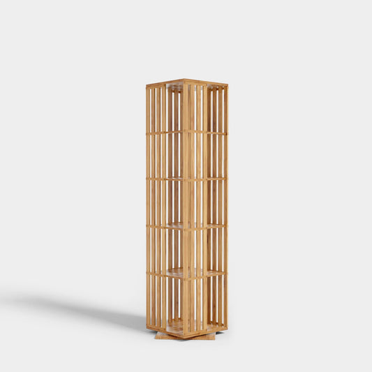 Yowos 5 Tiers Mid Century Narrow Rotating Bookcase Living Room