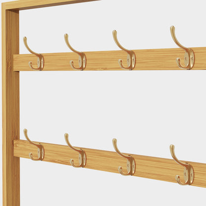 Yowos Rattan Slim Shoe Storage Cabinet with Hooks