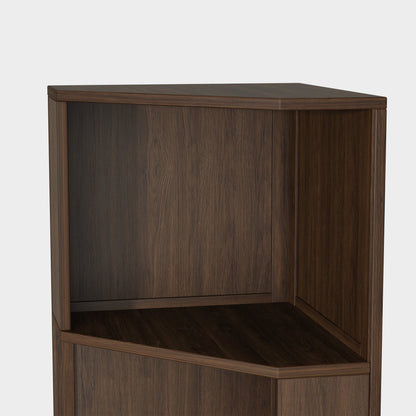 Yowos Mid Century Corner Bookcase for Small Spaces