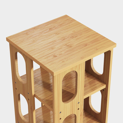 Yowos 360 Degree Rotating Bookshelf Large Capacity Bedroom