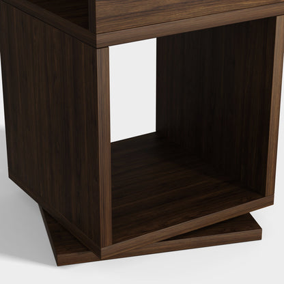 Yowos Rotating End Table with Open Shelf