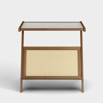 Yowos Z Shaped Sofa End Table Coffee Table Glass Top