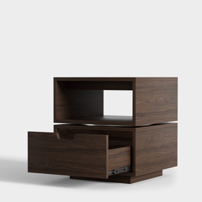 Yowos 2-Tier Square Rotating Accent Bedside Table