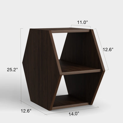 Yowos Hexagonal Multifunctional End Table with Open Storage