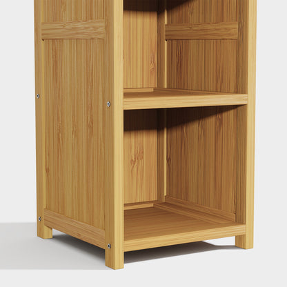 Yowos Tall Narrow Bookshelf with Storage Space