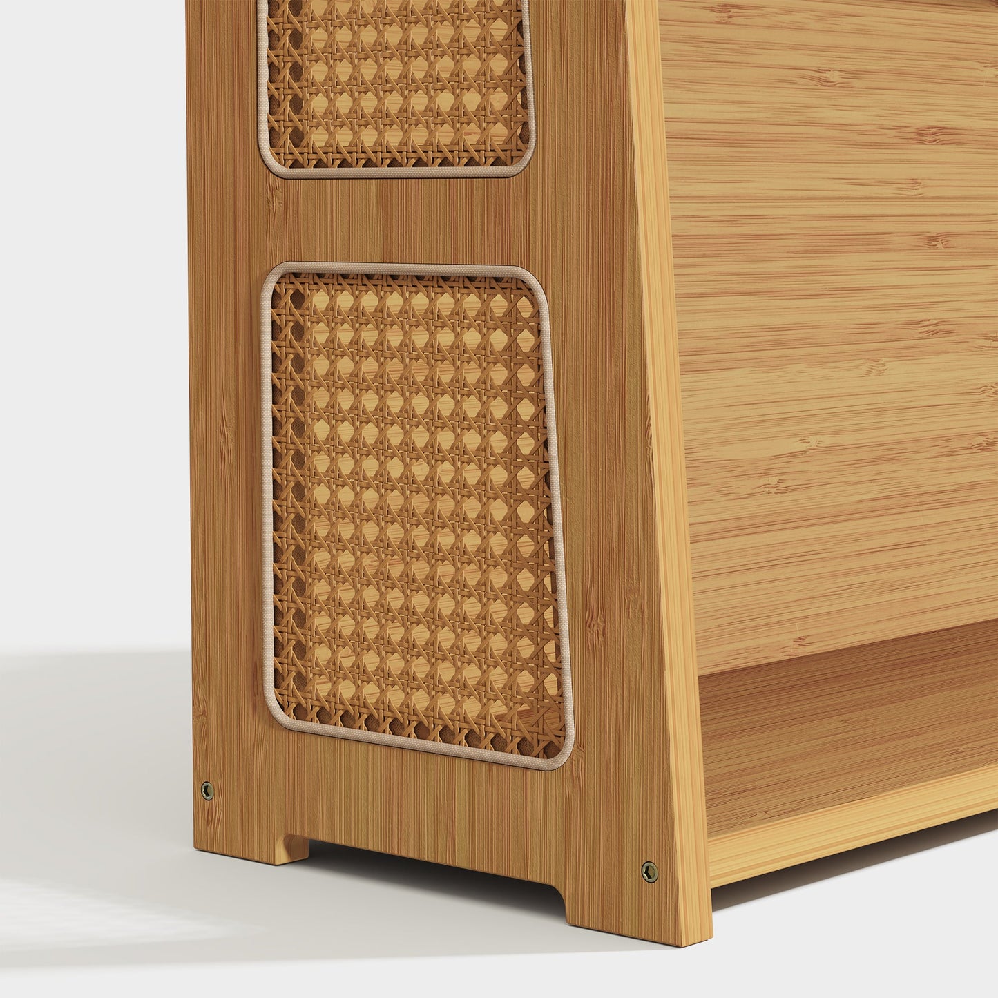 Yowos Rattan Desktop Bookcase Organizer Display Rack