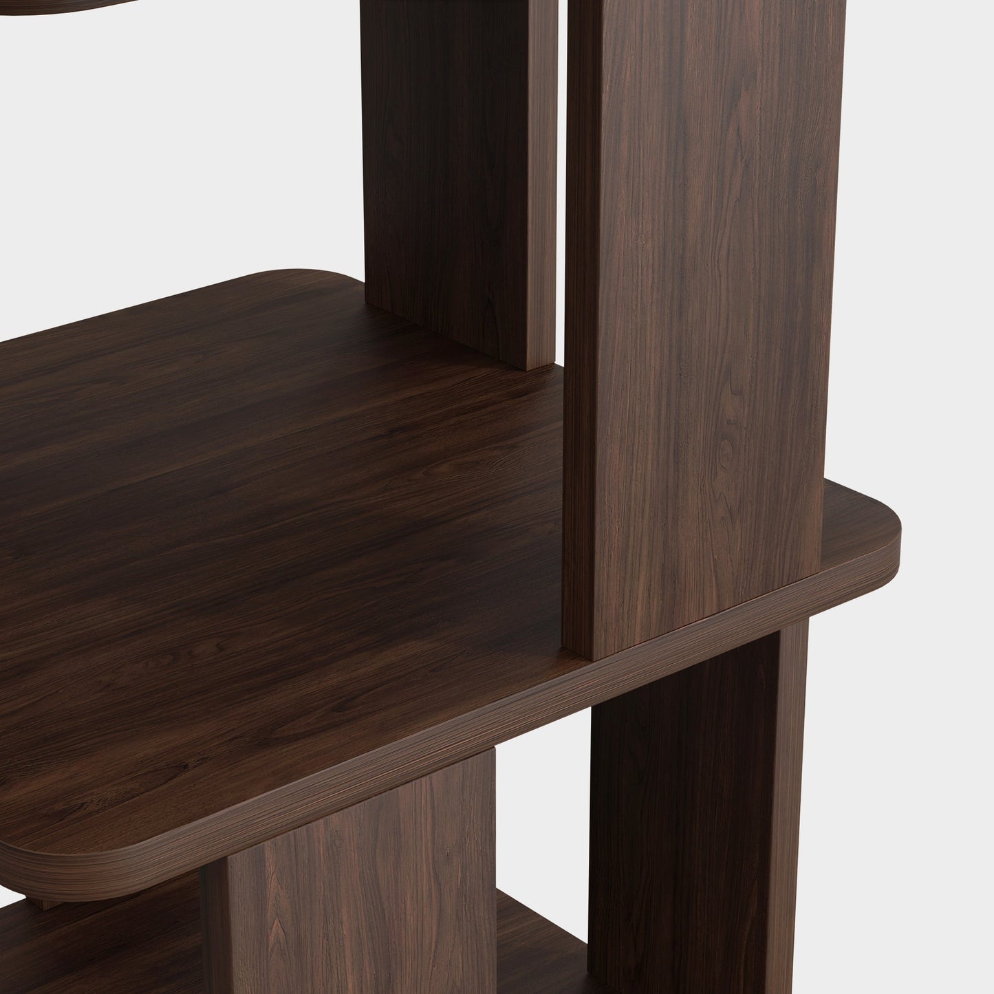 Yowos Retro Storage Nightstand Rotating Walnut Wood Finish