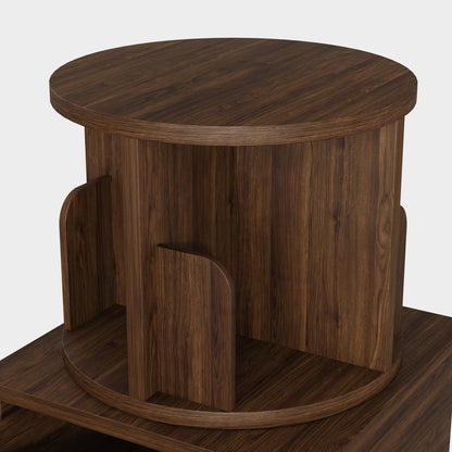 Yowos Bedside Night Stand with Storage Drawers Rotating Side Table