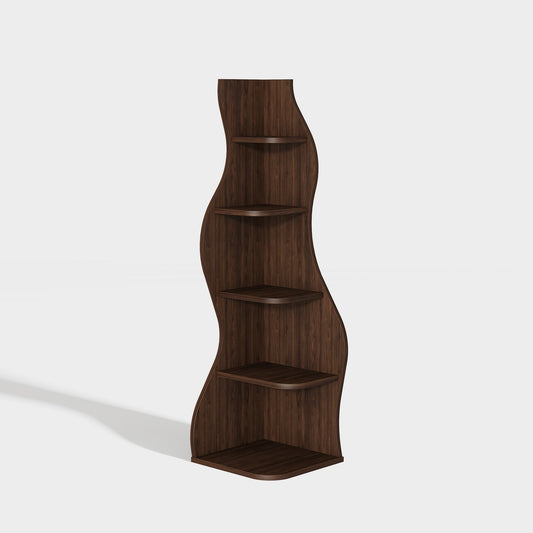Yowos 5 Tiers Vintage Wood Tall Corner Bookshelf