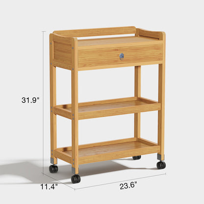 Yowos Side Table with Wheels Organizer Rack