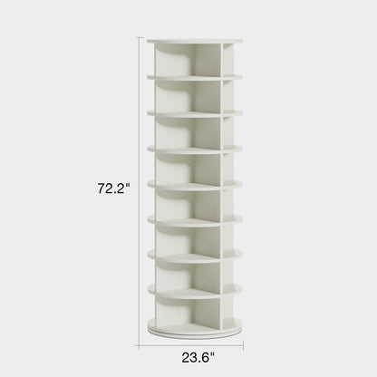 Yowos 360 Rotating Shoe Rack Tower White for Entryway