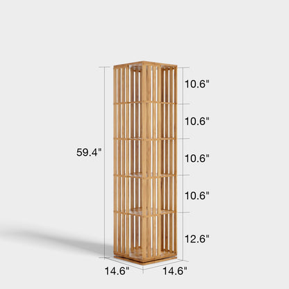 Yowos 6 Tiers Mid Century Narrow Rotating Bookcase Living Room