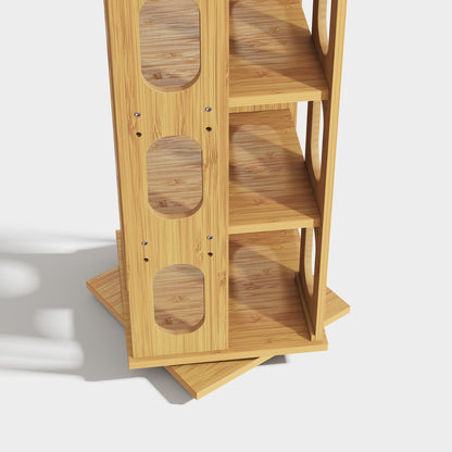 Yowos 360 Degree Rotating Bookshelf Large Capacity Bedroom